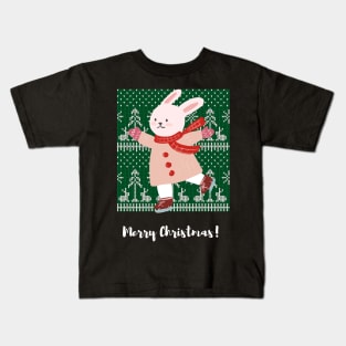 Rabbit Bunnies Christmas Tree Shirt, Rabbit Christmas Tree Tee, Rabbit Mom Shirt, Bunny Rabbit Tree Shirt, Rabbit Lover Gift, Chrismas Tree Kids T-Shirt
